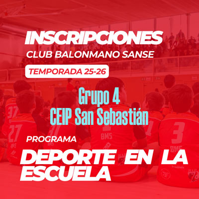 ADE 2025/2026 Grupo 4: CEIP SAN SEBASTIÁN M y J de 16:00 a 17:15